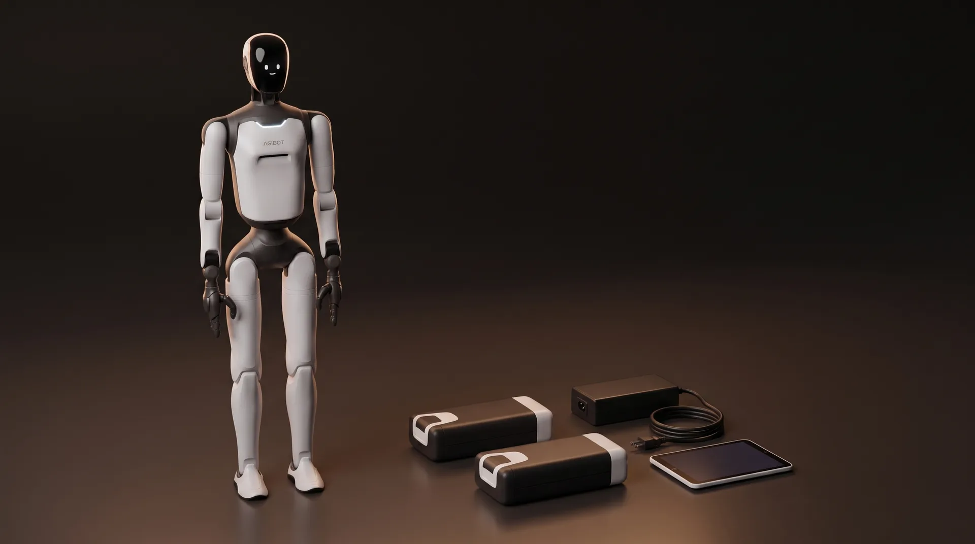 Робот AgiBot A3 в полный рост, две батареи и зарядное устройство