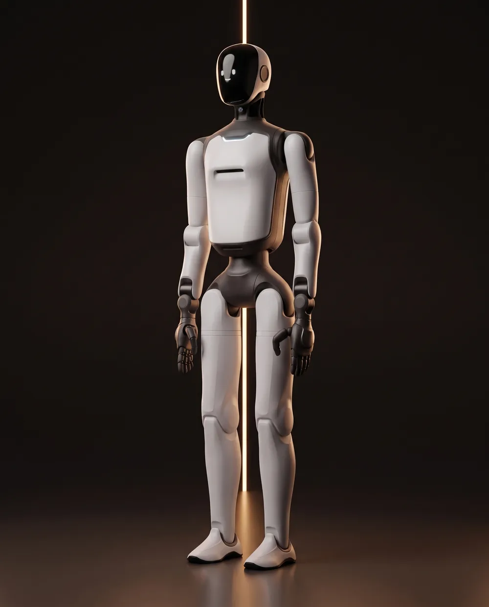 AgiBot A3 в полный рост в тёмной студии